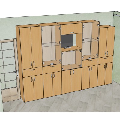 Корпусные шкафы со стеклянными дверьми