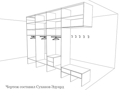 Большой распашной шкаф в прихожую