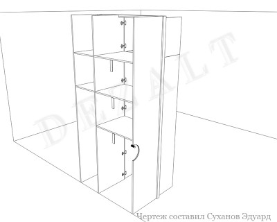 Распашной шкаф со стиральной машиной