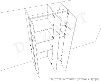 Распашной шкаф со стиральной машиной